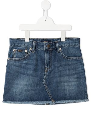 Ralph Lauren Kids short en jean à bords frangés - Bleu Ralph Lauren Kids short en jean à bords frangés - Bleu