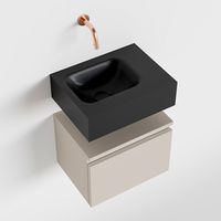 Toiletmeubel Mondiaz Andor | 40 cm | Meubelkleur Linen | Lex vrijhangend wastafel Urban Links | Zonder kraangat