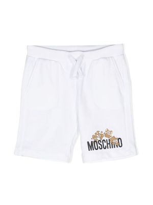 Moschino Kids short en coton à logo Teddy Bear imprimé - Blanc