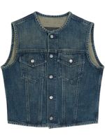 MM6 Maison Margiela gilet en jean à effet délavé - Bleu - thumbnail