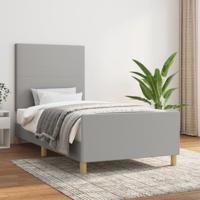 Bedframe zonder matras 90x190 cm stof lichtgrijs