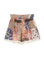 ZIMMERMANN Kids short en coton à motif cachemire - Rose - thumbnail