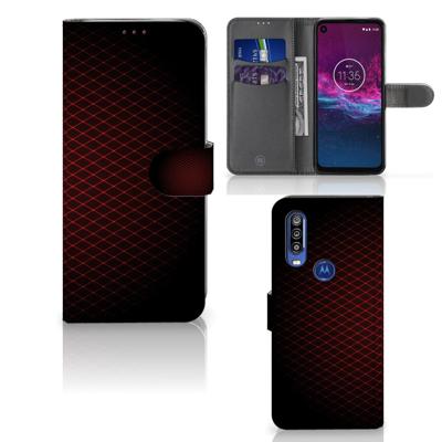 Motorola One Action | Telefoon Hoesje | Geruit Rood