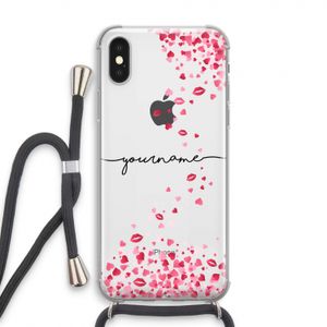 Hartjes en kusjes: iPhone XS Transparant Hoesje met koord