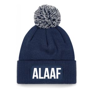 Alaaf muts met pompon unisex one size - Navy