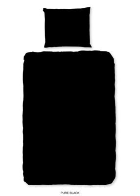 Pure Dekbedovertrek "uni dessin" - Zwart - (140x200/220 cm) - Microfiber Pure Dekbedovertrek "uni dessin" - Zwart - (140x200/220 cm) - Microfiber