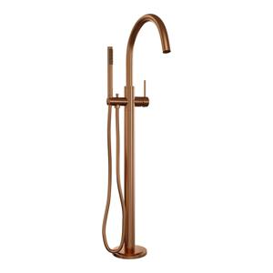 Brauer Copper Edition Staande Badkraan - handdouche staaf 1 stand -2 gladde knoppen - PVD - geborsteld koper 5-GK-042-1