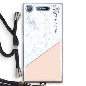 Marmer in stijl: Sony Xperia XZ1 Transparant Hoesje met koord