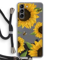 Sunflower and bees: Samsung Galaxy S21 Transparant Hoesje met koord