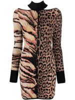 Roberto Cavalli robe courte ajustée à imprimé animalier - Tons neutres - thumbnail