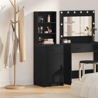 Highboard met lade Zwart eiken 40 x 40,5 x 135 cm Bewerkt hout