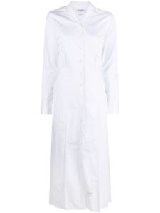 Thom Browne robe-chemise en popeline à design plissé - Blanc