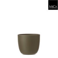 Tusca pot rond groen h13xd13,5 cm I - Mica Decorations