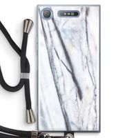 Gestreepte marmer: Sony Xperia XZ1 Transparant Hoesje met koord