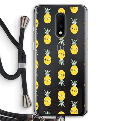 Ananas: OnePlus 7 Transparant Hoesje met koord