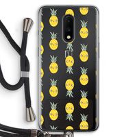 Ananas: OnePlus 7 Transparant Hoesje met koord