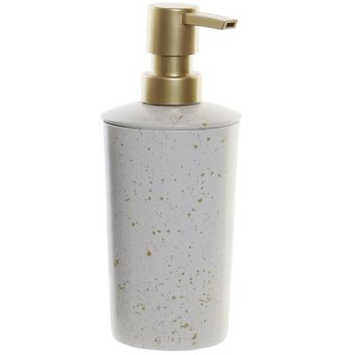 Items Zeeppompje/dispenser - 17 cm - metaal - wit - 350 ml - navulbaar - badkamer/toilet/keuken