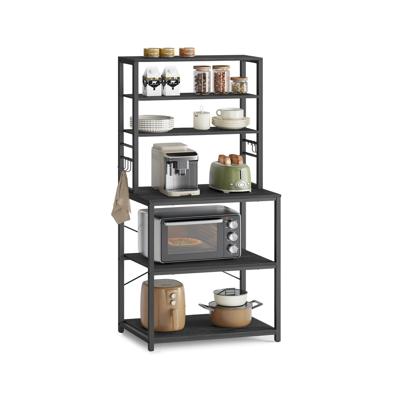 Keukenplank met planken en haken, Antracietgrijs + inktzwart