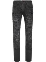 Philipp Plein jean à effet usé - Noir