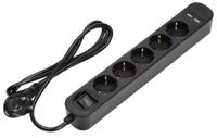 Enzo Overspanningbeveiliger | 5-voudig | 1,5m| 2x USB zwart - 3873750 Enzo Overspanningbeveiliger | 5-voudig | 1,5m| 2x USB zwart - 3873750
