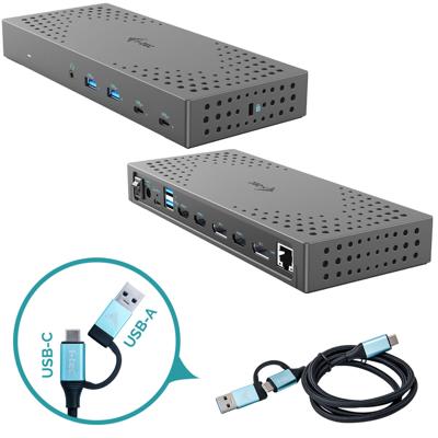 Hub USB i-Tec USB 3.0 / USB-C / Thunderbolt, 3x 4K Docking Station Gen 2 + Power Delivery 100W