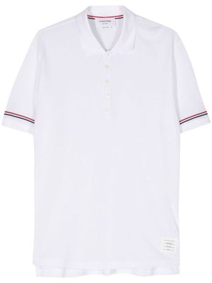 Thom Browne polo à rayures tricolores - Blanc