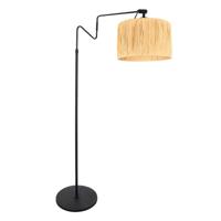Steinhauer VloerlampLinstrom zwart met strokleurige kap - 3730ZW Steinhauer VloerlampLinstrom zwart met strokleurige kap - 3730ZW