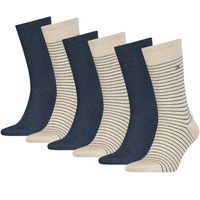 Tommy Hilfiger Sokken Heren Small Stripe 6-pack Beige Melange-47/49