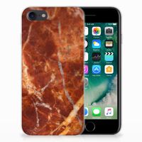 iPhone SE 2022 | SE 2020 | 8 | 7 TPU Siliconen Hoesje Marmer Bruin