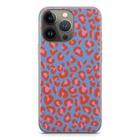 Leopard blue: iPhone 13 Pro Transparant Hoesje