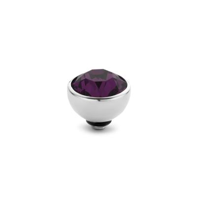 Melano Twisted Basic CZ Steentje Aubergine | Zilver