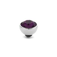 Melano Twisted Basic CZ Steentje Aubergine | Zilver