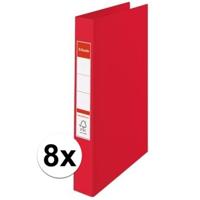Esselte Ringband mappen/ordners - 8x - rood - A4 - opbergen - kantoorartikelen