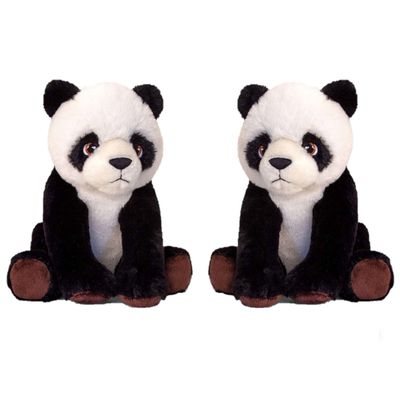 2x stuks pluche panda beer knuffel van 25 cm