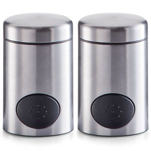 2x Zoetjes dispensers 8,5 cm RVS   -