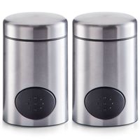 2x Zoetjes dispensers 8,5 cm RVS   -