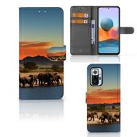 Xiaomi Redmi Note 10 Pro Telefoonhoesje met Pasjes Olifanten - thumbnail