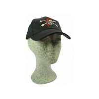 Zwarte baseballcap piraten verkleed print - voor volwassenen - thumbnail