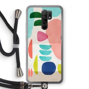 Bold Rounded Shapes: Xiaomi Redmi 9 Transparant Hoesje met koord