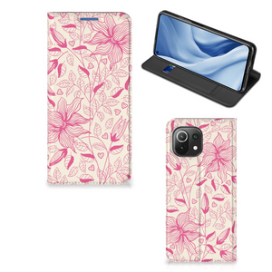 Xiaomi 11 Lite NE 5G | Mi 11 Lite Smart Cover Pink Flowers