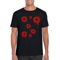 Schotwonden t-shirt zwart heren