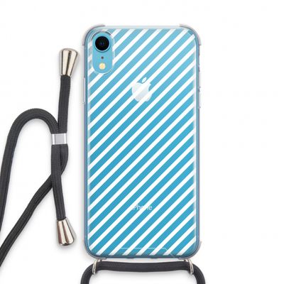 Strepen zwart-wit: iPhone XR Transparant Hoesje met koord