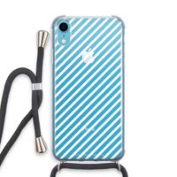 Strepen zwart-wit: iPhone XR Transparant Hoesje met koord