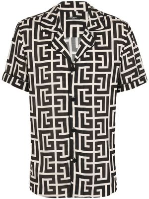 Balmain haut de pyjama à motif monogrammé - Noir