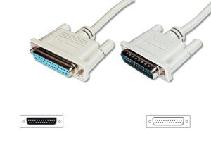 Digitus Aansluitkabel Serieel [1x D-sub stekker 25-polig - 1x D-sub bus 25-polig] 3.00 m Beige