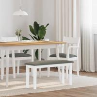 Bank 90 cm massief hout rubber wit
