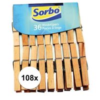 108x Sorbo wasknijpers hout