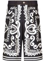 Dolce & Gabbana Marina-print denim shorts - Noir - thumbnail