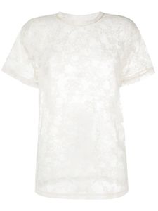 P.A.R.O.S.H. t-shirt en dentelle à manches courtes - Blanc