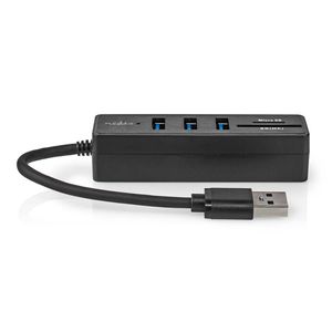 Nedis CCGB61250BK01 interface hub USB 3.2 Gen 1 (3.1 Gen 1) Type-A 5000 Mbit/s Zwart